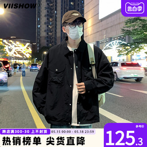 VIISHOW牛仔外套男秋季韩版潮牌ins宽松上衣服休闲港风工装夹克