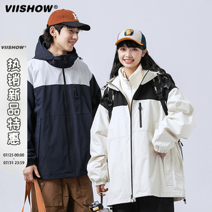 宽松保暖工装 VIISHOW三合一冲锋衣男秋冬季 棉服潮牌休闲连帽夹克