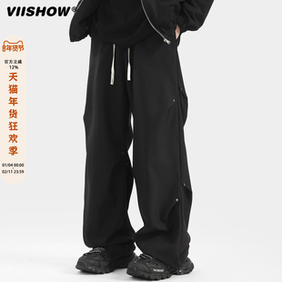 VIISHOWcity hipster美式冲锋裤男秋季新款潮牌直筒裤宽松休闲裤