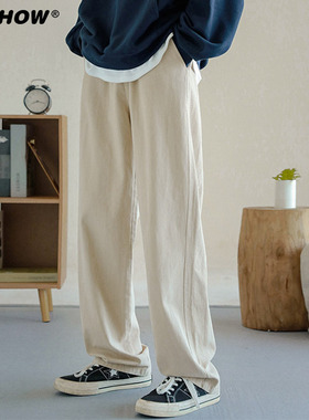 VIISHOW复古日系cityboy直筒裤子男生新款春秋潮流百搭宽松阔腿裤