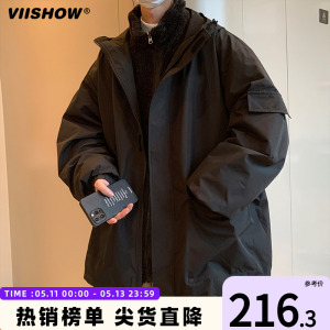 VIISHOW三合一冲锋夹克男秋冬季加绒加厚防羊羔绒棉衣潮牌夹克外