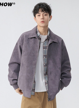 VIISHOW复古美拉德夹克男秋冬季新款美式潮牌宽松休闲麂皮绒外套