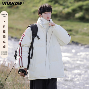 VIISHOW两面穿棉衣男款冬季加绒加厚面包服宽松情侣潮牌棉服外套