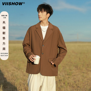 男情侣宽松休闲西服外套 便服单西平驳领西装 VIISHOW秋季 潮牌新款