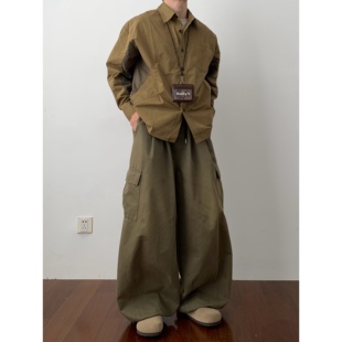 cityboy户外撞色宽松工装 Daily 衬衫 日系廓形拼接长袖 衬衣外套