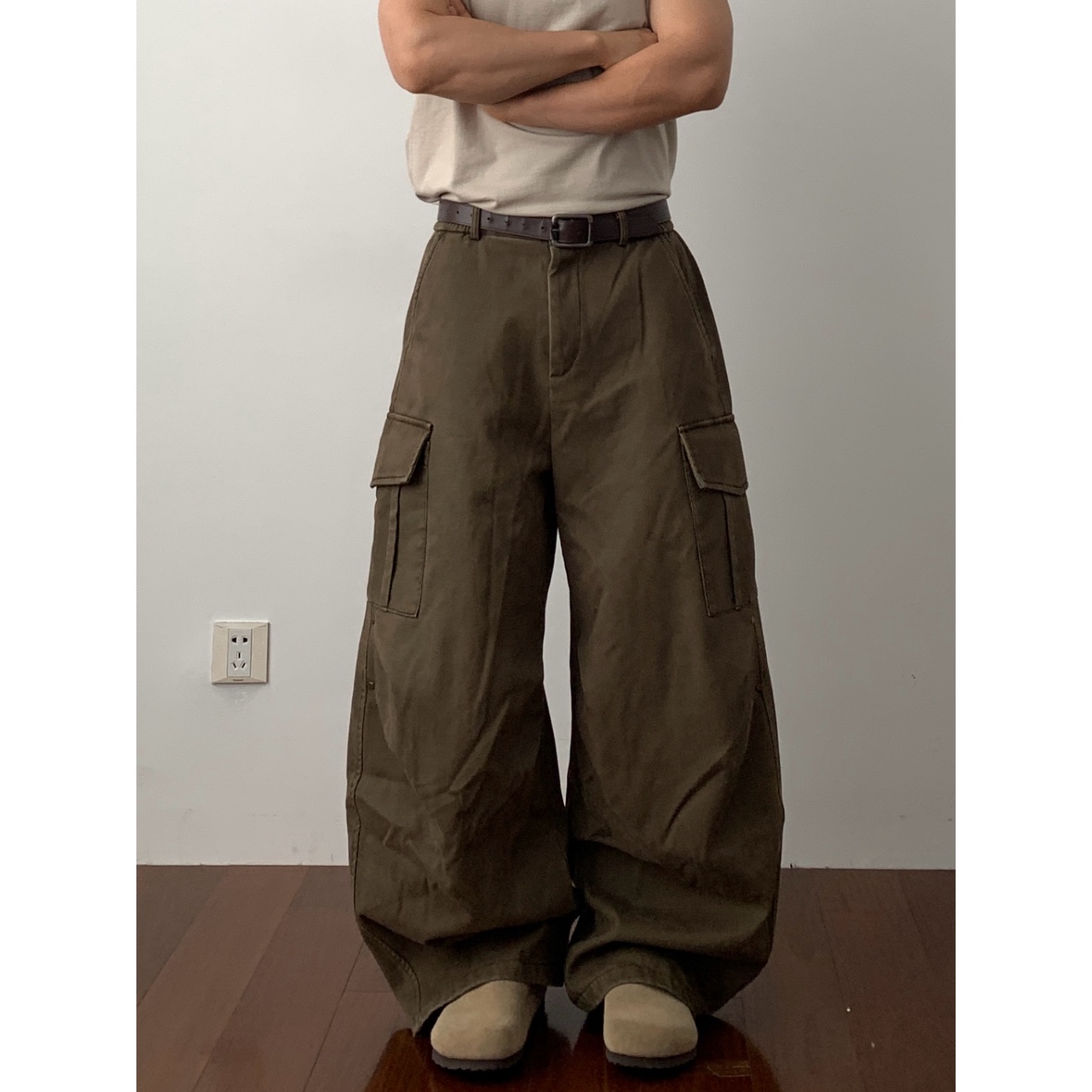 Daily1重磅加绒加厚工装裤