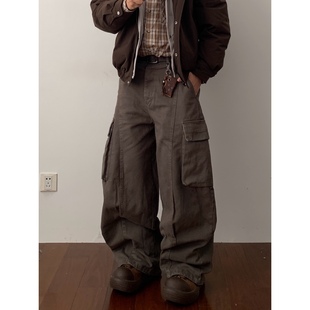 重磅长裤 日系复古大口袋工装 街头风堆积感宽松休闲长裤 裤 Daily