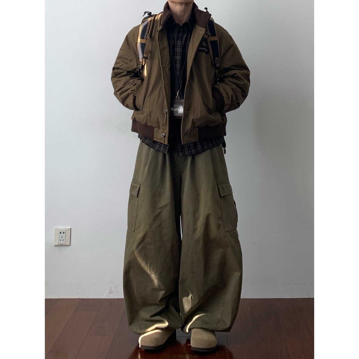 Daily1冬季保暖拼接立领羽绒服