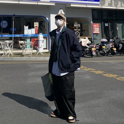 Daily1纯色宽松立领夹克日系复古