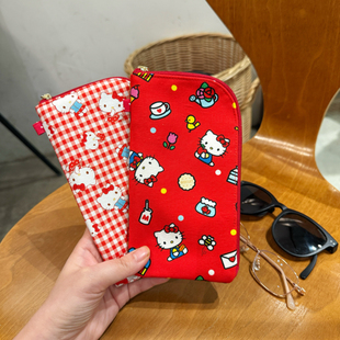 日系可爱AB面猫咪印花眼镜收纳袋眼镜盒墨镜盒太阳镜收纳包