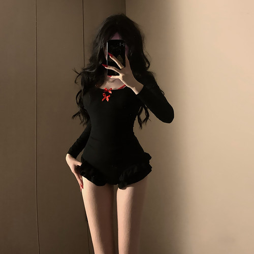 连体保守显瘦泳衣女学生少女