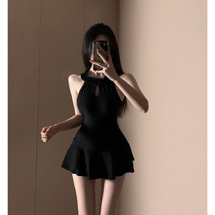 韩ins新款连体露背泳衣女保守小胸显瘦性感纯欲泡温泉高级感保守