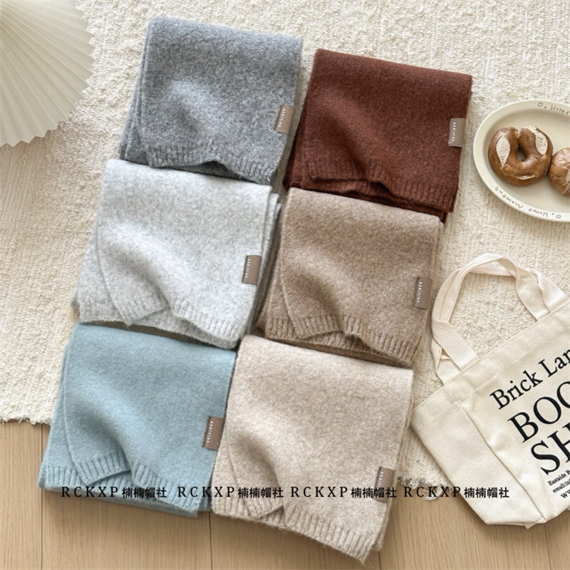 冬季羊毛混纺软糯亲肤围脖女时尚简约户外保暖围巾韩版网红青年男