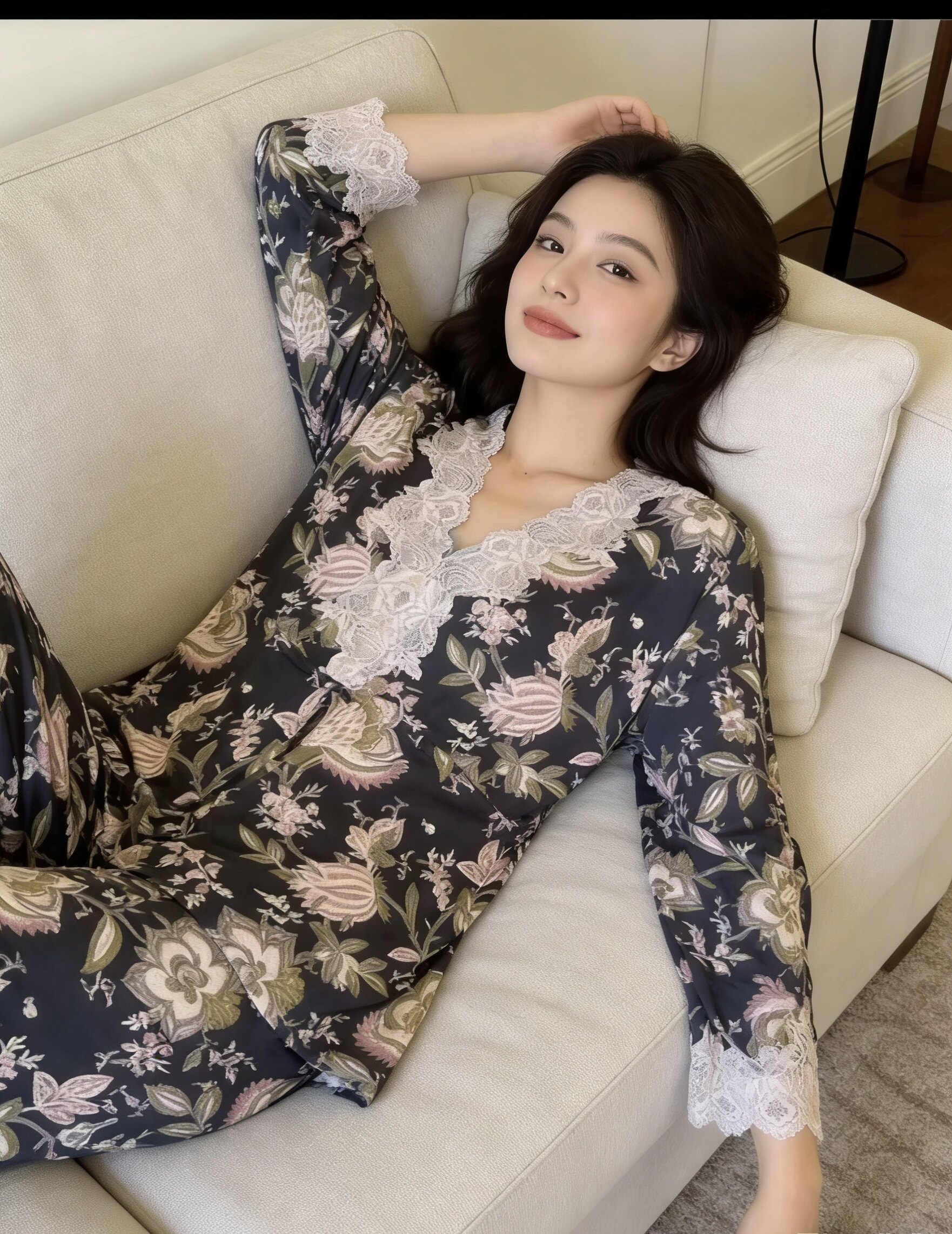 莫代尔睡衣套装柔软舒适八分袖家居服软糯亲肤穿上像没穿一样舒服