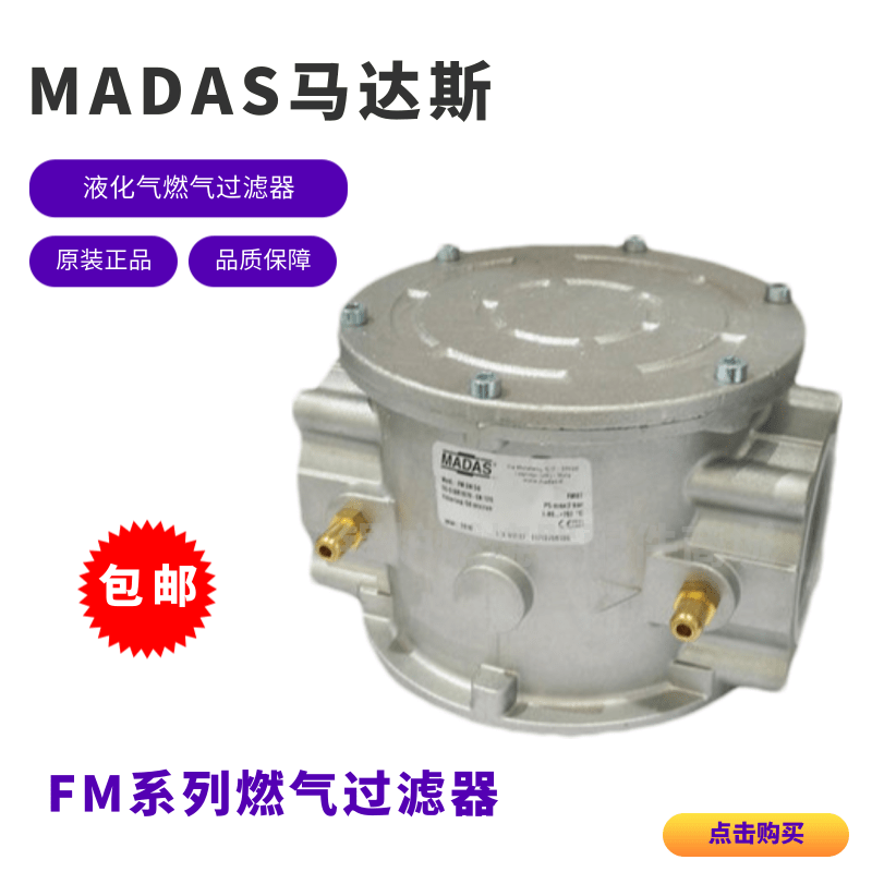 MADAS燃烧机FM06 DN40 FM07 DN50 FM08 DN65 FM09 DN80燃气过滤器