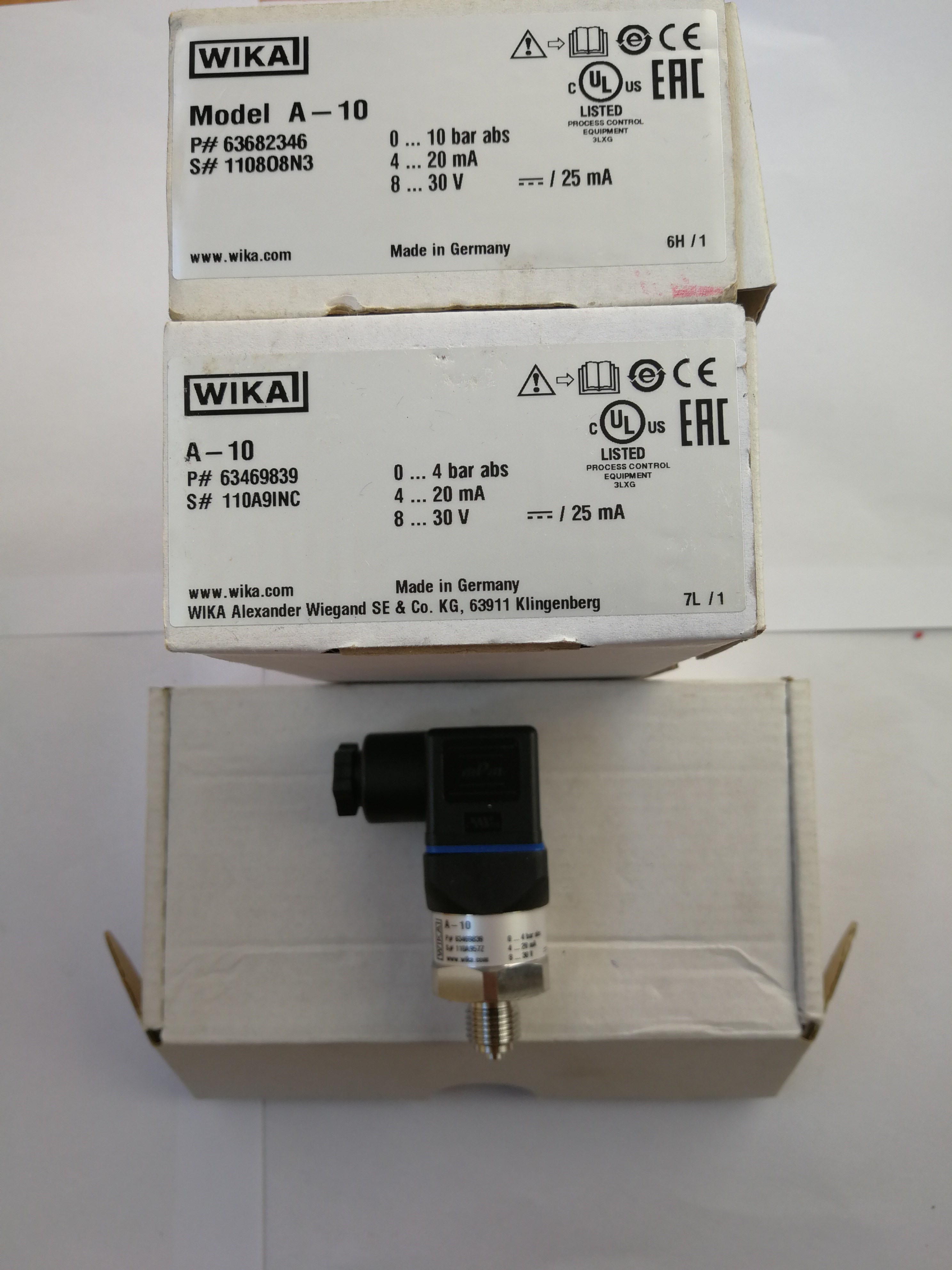 山东新华制药蒸汽灭菌柜用威卡WIKA压力变送器A-10，0-4bar.abs