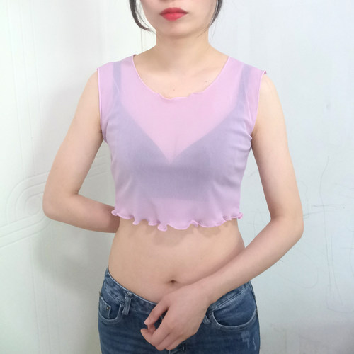 洋气显瘦低领领网纱打底衫女内搭透视性感百搭时尚减龄上衣春夏女