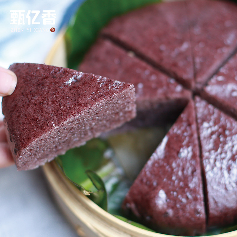 鑫康顺黑米糕软糯香甜有嚼劲酒席餐厅糕点儿童早餐黑米发糕杂粮糕