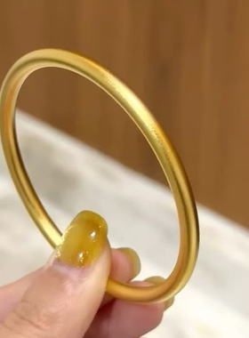 仿真黄金素圈实心手镯女
