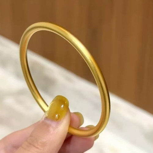 仿真黄金素圈实心手镯女