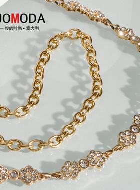 TUOMODA时尚品牌女士轻奢高端，奥地利水晶钻镶嵌钛金属装饰腰带