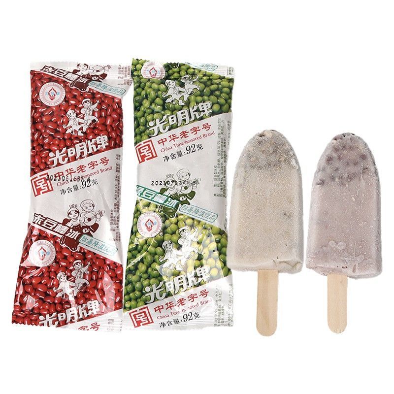 【30支】光明綠豆赤豆棒冰雪糕冰淇淋上海老牌子綠豆紅豆雪糕批發(fā)
