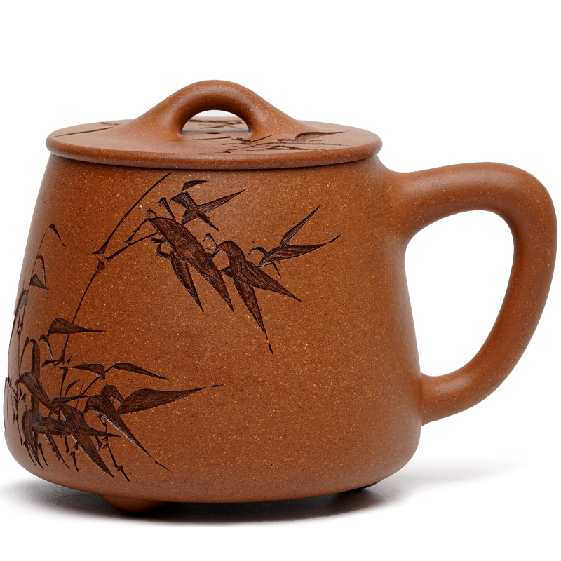 珍藏重器 宜兴原矿紫砂杯全纯手工泡茶杯子黄金段泥毛方荣 石瓢杯