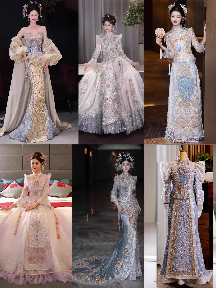 出租高端重工秀禾服新娘结婚2025中式香槟金色婚服奢华敬酒嫁衣秋