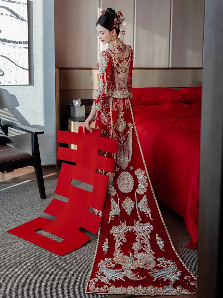 出租秀禾服婚服新娘2026新款结婚敬酒服高端重工大码显瘦中式龙凤