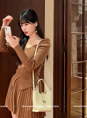 alwaysiris 媛鸢/自选两件套2023aw修身针织短裙内搭套装