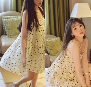 alwaysiris 媛鸢/2022夏coline甜美清新天丝印花显瘦吊带连衣裙