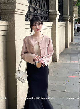 alwaysiris 媛鸢/ 新桥恋人2023aw薄款小香风上衣鱼尾裙套装