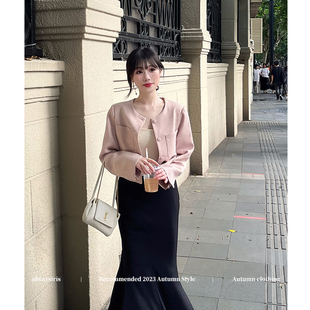 alwaysiris 媛鸢/ 新桥恋人2023aw薄款小香风上衣鱼尾裙套装