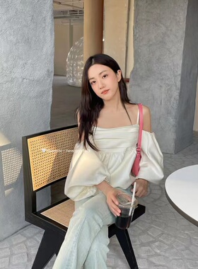 alwaysiris 媛鸢/YOOMINI 2023年春夏新款时尚温柔气质一字肩套装
