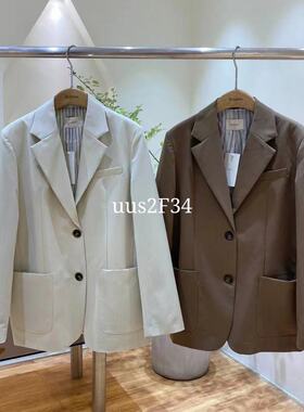 alwaysiris 媛鸢/2021秋Hp口袋纽扣气质休闲百搭西服