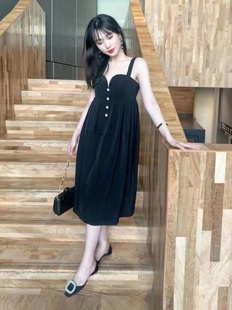 经典返场 coline 广州uus 经典赫本风气质高腰性感花苞连衣裙