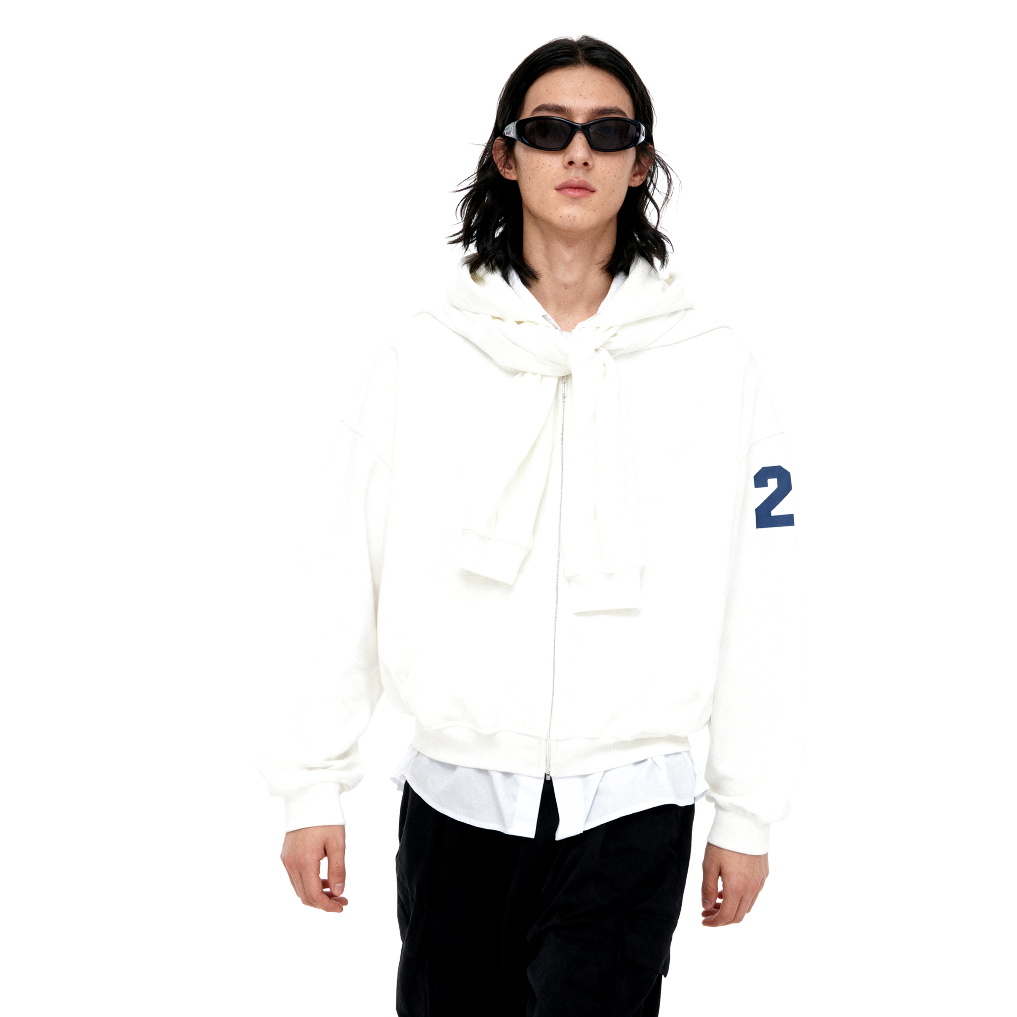 短句先生秋冬解构式设计感连帽休闲宽松卫衣