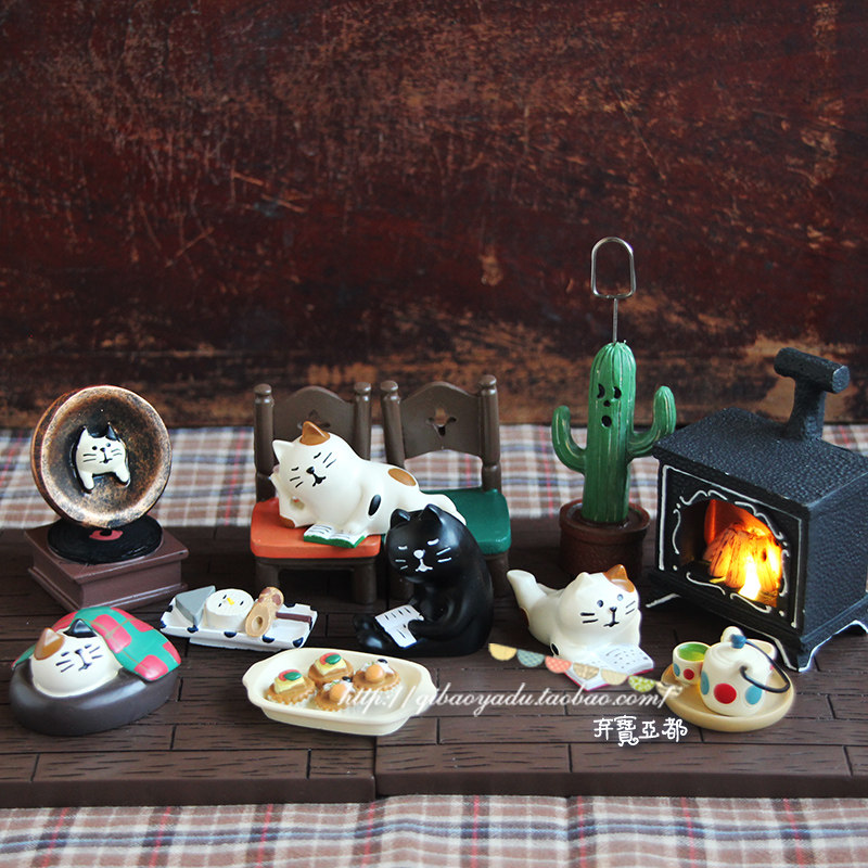 decolezakka冬季咖啡馆黑白摆件