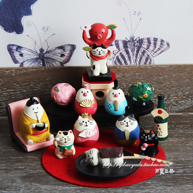 招财猫日式风贺岁章鱼手办摆件