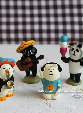 日式风乐队系列企鹅公仔车载摆件