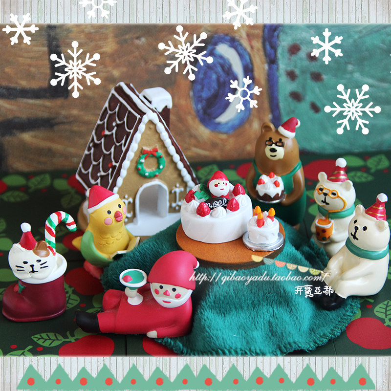 日式风decole姜饼熊公仔手办摆件