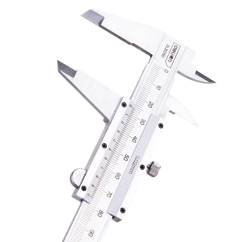 得力DL92150式游标卡尺碳钢机械150mm 200mm 300mm基础款