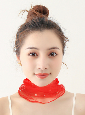 网纱钉珠批发洋气护颈防晒丝巾
