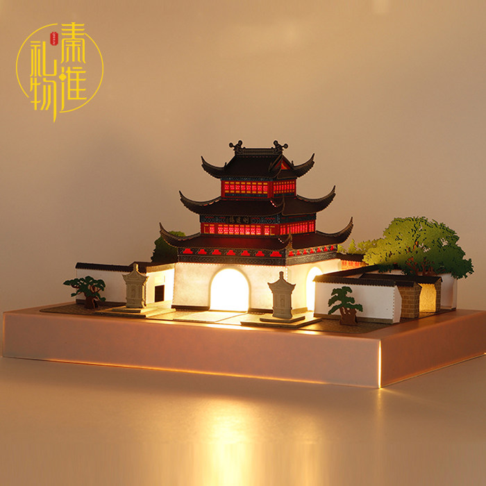 明远楼纸雕灯 原创设计diy手工立体艺术创意礼品家居饰品夫子庙