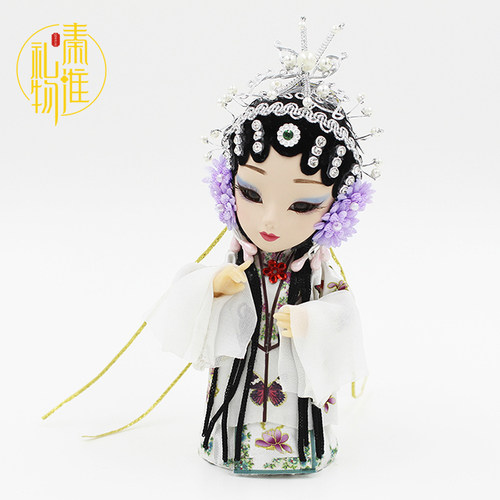 秦淮礼物 手工绢人 中国风昆曲娃娃绢人特色工艺人偶摆件特色礼物