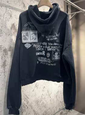 CROSS自主Paly HollyWood涂鸦勋章拉链卫衣pengiri同款 BIRDMAN