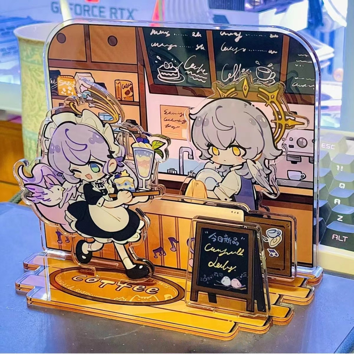 星穹铁道知更鸟咖啡馆创意亚克力多插式设计ins风立牌摆件