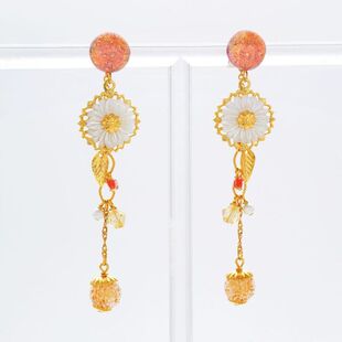 【耳针】「夏蓟」夏季新款 日本京都琉璃馆 手工原创耳针