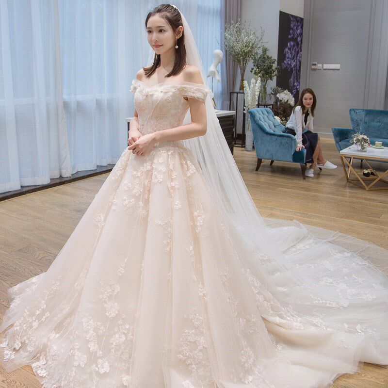 婚礼白色结婚婚纱裙一字肩赫本孕妇甜美婚纱2019新款鱼尾新娘森系|ruв категории Женская одежда, Cвадебные платья, свадебное платье - от Buy2taobao.com для оказания профессиональной услуги покупки агента Taobao