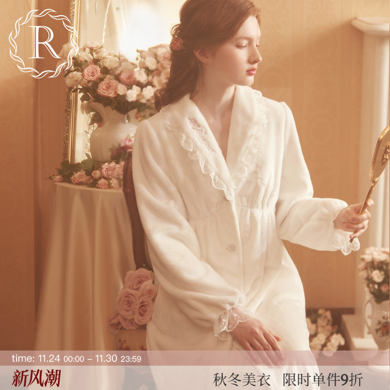 RoseTree女珊瑚绒睡袍加绒
